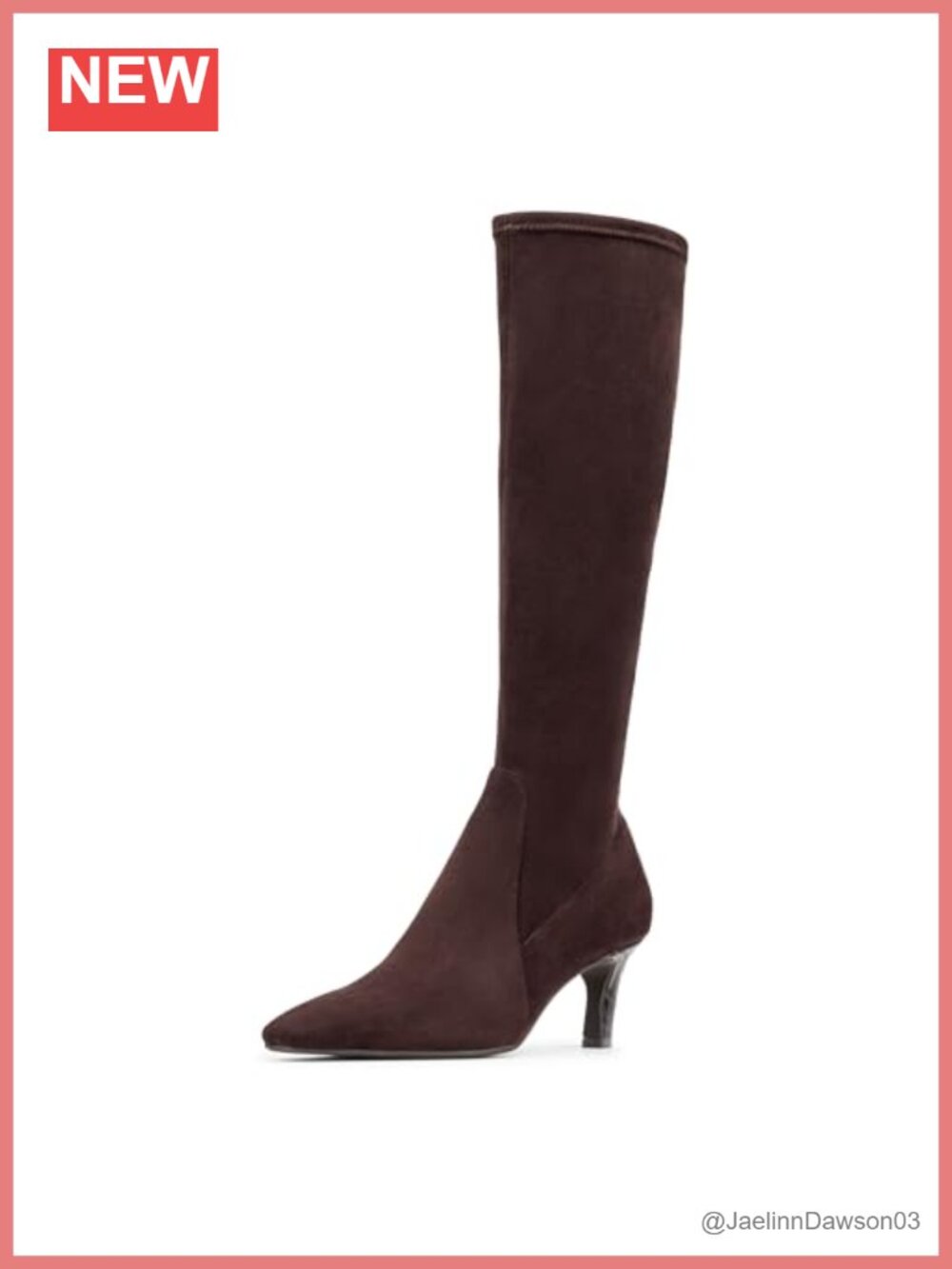 Faux Suede Knee High Boot Snip Toe Memory Foam Heeled Boots